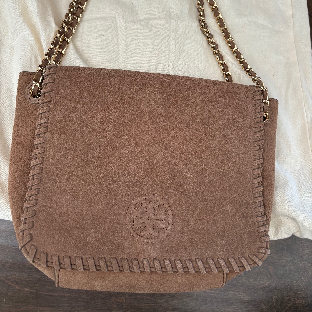 Tory Burch Marion Saddle Bag In Camel